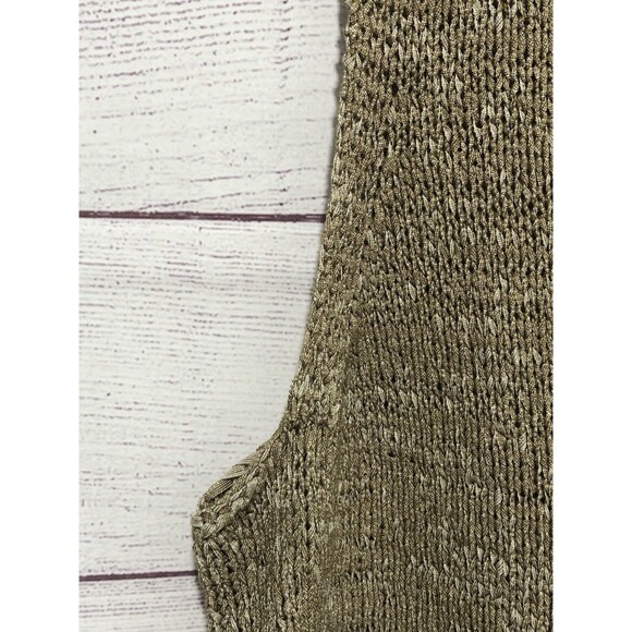 Coldwater Creek Taupe  Knit Tank Top Crocheted Edges Stretch Sz 2X 20-22 EUC - Picture 2 of 8
